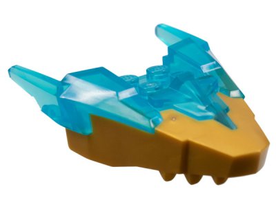 LEGO part Dragon Head (Ninjago) Jaw Upper with Horns with Molded Pearl Gold Face Pattern (82276pb02)