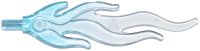 LEGO part Wave Rounded Straight Large with Bar End (Flame) with Marbled Trans-Clear Pattern 85959pb05