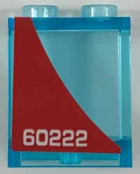LEGO part Panel 1 x 2 x 2 with Side Supports - Hollow Studs with White '60222' on Red Background Pattern Model Right Side (Sticker) - Set 60222 87552pb064R
