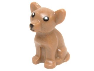 LEGO part Hund, Chihuahua mit schwarzen Augen, Nase und Mund und weißem Pupils-Muster (12888pb01)