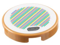 LEGO part Tile, Round 2 x 2 with Bottom Stud Holder with Super Mario Scanner Code Boat Pattern (Sticker) - Set 71422 14769pb617