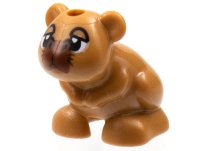 LEGO part Hamster / Mouse, Friends / Elves with Black Eyes, Droopy Eyelids, and Reddish Brown Muzzle Pattern (Encanto Chispi the Capybara) 24183pb07