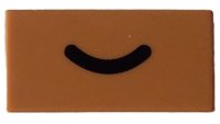LEGO part Carreau 1 x 2 avec Motif Ligne Courbe Sourire / Froncement Noir 3069pb1145