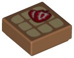 LEGO part Tile 1 x 1 with Waffle and Strawberries Pattern 3070pb132