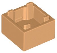LEGO onderdeel Container, Doos 2 x 2 x 1 - Bovenopening met Platte Binnenbodem (35700)