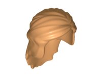 LEGO part Minifigure, Hair Female Mid-Length with Braid Around Sides 59363