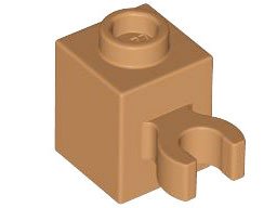 LEGO part Brick, Modified 1 x 1 with Open O Clip (Vertical Grip) - Hollow Stud (60475b)