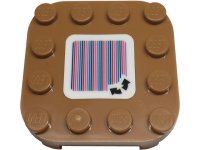 LEGO part Plate, Modified 4 x 4 with Rounded Corners and 4 Feet with Super Mario Scanner Code 2 Arrows Pattern (Sticker) - Sets 71401 / 71412 66792pb009
