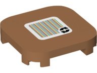 LEGO onderdeel Tile, Modified 4 x 4 with Rounded Corners and 4 Feet with Super Mario Scanner Code 2 Arrows Cycle Pattern (Sticker) - Set 71369 68869pb006