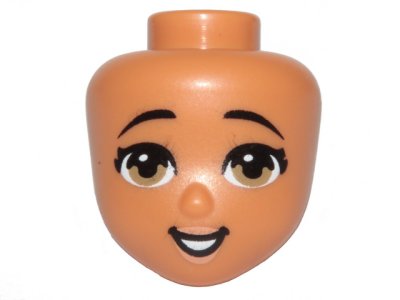 LEGO part Mini Doll, Head Friends with Dark Tan Eyes and Open Mouth Pattern (72419)