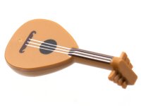 LEGO part Minifigure, Utensil Musical Instrument, Lute with Dark Brown Neck and Silver Strings Pattern 80503pb01