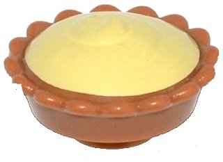 LEGO part Pie with Bright Light Yellow Cream Filling Pattern (93568pb02)