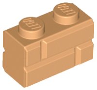 LEGO part Brick, Modified 1 x 2 with Masonry Profile 98283
