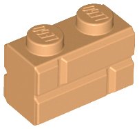 LEGO part Brick, Modified 1 x 2 with Masonry Profile (98283)