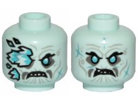 LEGO part Minifigure, Head Dual Sided Wrinkles, Teeth, Ice Spikes Covering Right Eye / Angry Pattern - Hollow Stud 3626pb2376