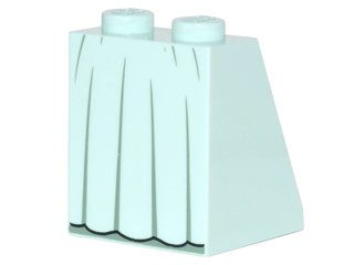 LEGO part Slope 65 2 x 2 x 2 with Bottom Tube with Minifigure Dress / Skirt / Robe, Sand Green Long Folds and Black Hem Pattern (3678bpb097)