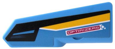 LEGO part Technic, Pannello Rivestimento #21 Molto Piccolo Liscio, Lato B con Motivo 'OPTIMIZERS', Strisce Nere e Gialle (Adesivo) - Set 42095 (11946pb038)