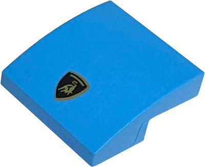 LEGO part Slope, Curved 2 x 2 x 2/3 with Lamborghini Logo Pattern (15068pb643)