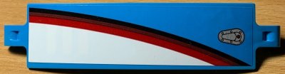 LEGO part Technic, Pannello Curvo 3 x 13 con Chiusura Cofano e Motivo Linee Curve Bianche, Rosse, Rosso Scuro e Nere Lato Sinistro Modello (Adesivo) - Set 42077 (18944pb013L)