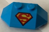 LEGO part Wedge 2 x 4 Triple with Superman 'S' Logo Reverse Pattern 47759pb12