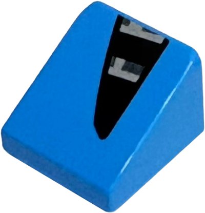 LEGO part Slope 30 1 x 1 x 2/3 with Black, Dark Silver and Silver Angled Air Vent Pattern Model Right Side (54200pb136R)