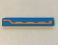 LEGO part Tile 1 x 6 with Orange and Silver Circuitry on Dark Azure Background Pattern Model Left Side (Sticker) - Set 70351 6636pb184L