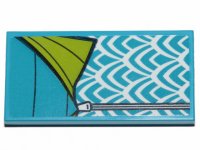 LEGO part Tile 2 x 4 with Dark Azure and Lime Sleeping Bag Pattern (Sticker) - Set 41424 87079pb0764