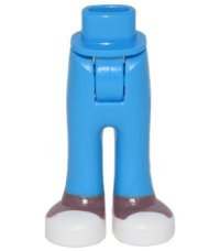 LEGO onderdeel Mini Doll Hips and Trousers with Back Pockets with Reddish Brown Ankles and White Shoes Pattern - Thick Hinge 92253c00pb54