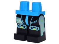 LEGO part Hips and Black Legs with Dark Azure and Silver Circuitry and Knee Pads Pattern 970c11pb27