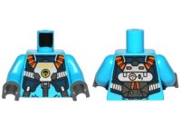 LEGO part Torso Alien Conquest ADU Soldier with Protection Vest and Breathing Apparatus Pattern / Dark Azure Arms / Dark Bluish Gray Hands 973pb0904c01