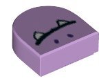 LEGO part Tile, Round 1 x 1 Half Circle Extended with Closed Mouth with Fangs Pattern 24246pb033