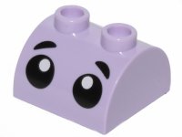 LEGO part Rampa, curvada 2 x 2 doble con 2 espigas huecas con patrón de ojos negros y cejas 30165pb04