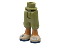 LEGO part Mini Doll Hips and Trousers Cropped with Molded Medium Nougat Legs and Printed Tan Shoes with Dark Blue Laces and Soles Pattern - Thin Hinge 36196c00pb001