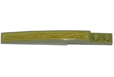 LEGO part Slope, Curved 10 x 1 with Gold Swirls and Geometric Pattern Model Left Side (Sticker) - Set 70738 (85970pb015L)