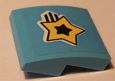 LEGO part Slope, Curved 2 x 2 x 2/3 with Yellow Shooting Star Pattern (Sticker) - Set 41352 (15068pb354)