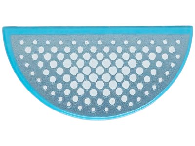 LEGO part Tile, Round 1 x 2 Half with White Gradient Dots on Metallic Light Blue Background Pattern (1748pb008)