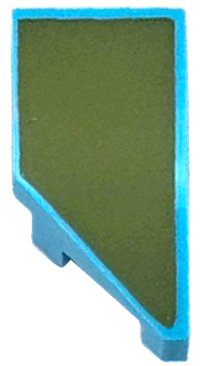 LEGO part Cuneo 2 x 1 x 2/3 Destra con Motivo Superficie Verde Oliva 29119pb034