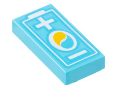 LEGO part Carreau 1 x 2 avec Motif Batterie Voiture Électrique avec Logo OctanE et Signe Plus et Moins Blanc (3069pb1065)