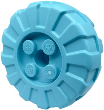 LEGO part Wheel Hard Plastic, Treaded 36mm D. with 4 Studs (3486)