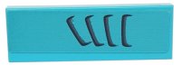 LEGO part Tile 1 x 3 with Black and Dark Bluish Gray Air Vents on Medium Azure Background Pattern Model Left Side (Sticker) - Set 76898 63864pb118L