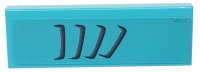 LEGO part Tile 1 x 3 with Black and Dark Bluish Gray Air Vents on Medium Azure Background Pattern Model Right Side (Sticker) - Set 76898 63864pb118R