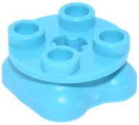 LEGO part Legs with Plate Round 2 x 2 and Axle Hole - 2 Feet, Symmetrical 7979