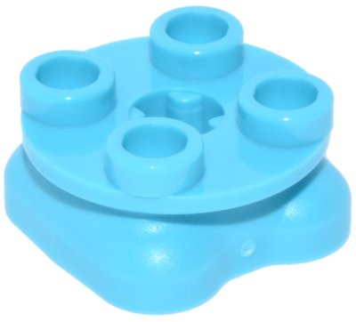 LEGO onderdeel Legs with Plate Round 2 x 2 and Axle Hole - 2 Feet, Symmetrical (7979)