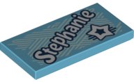 LEGO part Tile 2 x 4 with 'Stephanie' and Star Pattern (87079pb0543)