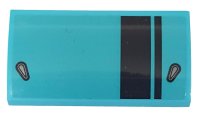 LEGO part Slope, Curved 2 x 4 x 2/3 with Bottom Tubes with Two Black Stripes on Medium Azure Background Pattern (Sticker) - Set 76898 88930pb125