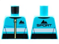 LEGO part Torso Jacket Black Sport Mountains Logo Pattern 973pb4579