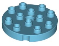 LEGO onderdeel Duplo, Plate Round 4 x 4 with Hole with Locking Ridges 98222