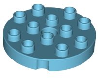 LEGO onderdeel Duplo, Plate Round 4 x 4 with Hole with Locking Ridges (98222)