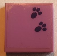 LEGO part Tile 2 x 2 with Dark Purple Paw Prints Pattern (Sticker) - Set 41369 3068pb1816
