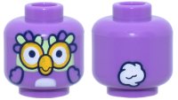 LEGO part Minifigure, Head Alien Bird with Yellowish Green Face, Large Eyes, Bright Light Orange Beak, Feathers, Wings, White Stomach, Tail on Back Pattern (Chattermax) 3626pb3882
